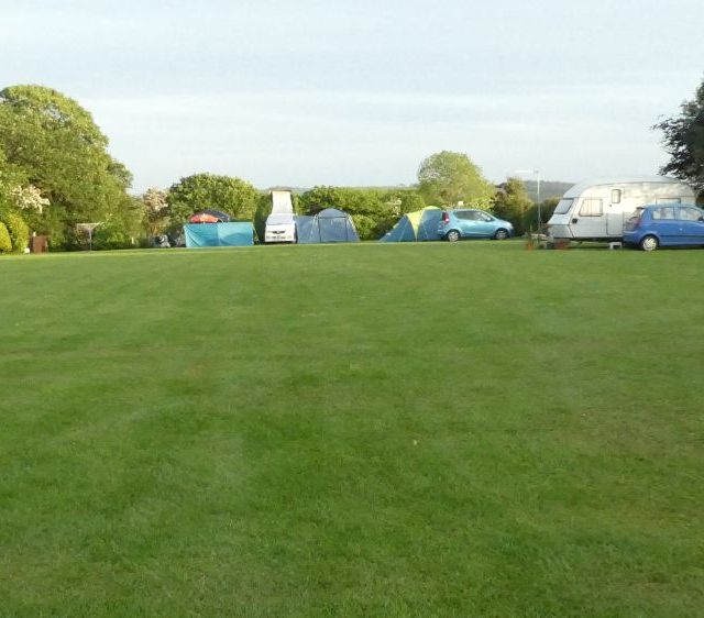 campsite with caravans